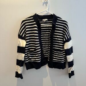 Madewell Black and White Striped Cardigan